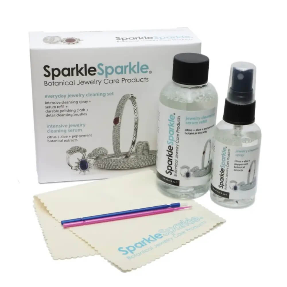 ست تمیزکننده جواهرات SparkleSparkle با برس و محلول مخصوص